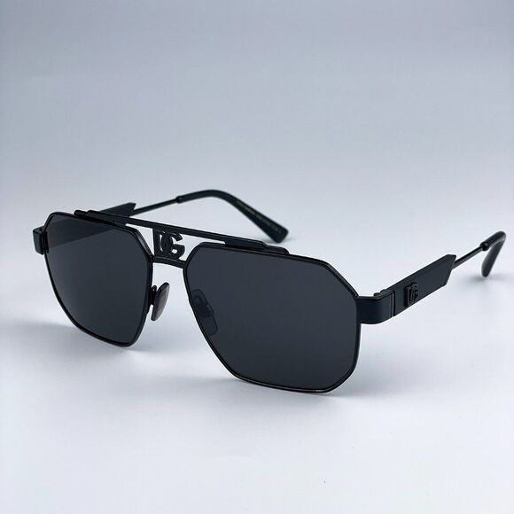 NEW D&G DG2294 01/87 Black Grey Pilot Metal Unisex Sunglasses - Picture 1 of 11
